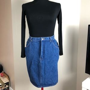Vintage High Waisted Denim Skirt